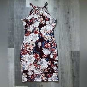 Floral Bodycon Mini Dress Size M